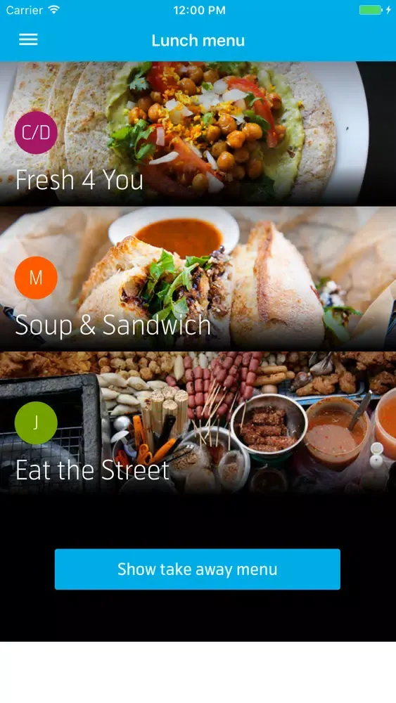 ภาพหน้าจอของ TE Lunch menu