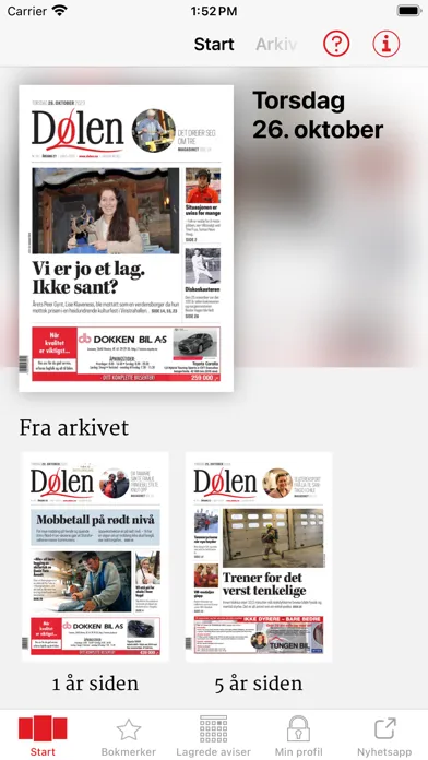 Zrzuty ekranu Dølen eAvis