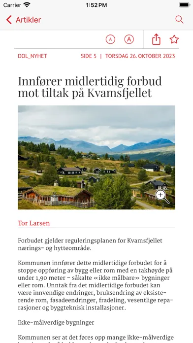 Zrzuty ekranu Dølen eAvis