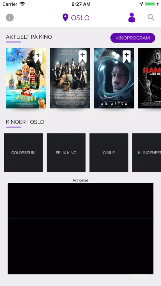 Kinoprogram. Finn billetter Ekran Görüntüleri