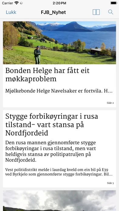 Zrzuty ekranu Fjordabladet eAvis