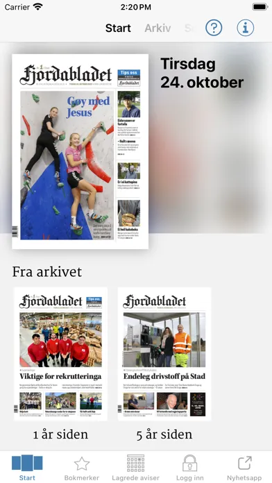 Zrzuty ekranu Fjordabladet eAvis