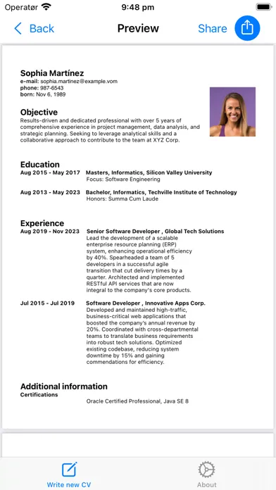 CV Fox - Professional resume سکرین شاٹس