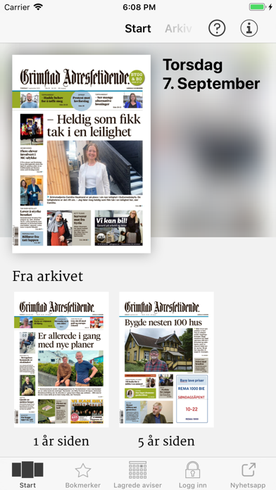 Capturas de pantalla de Grimstad Adressetidende eAvis