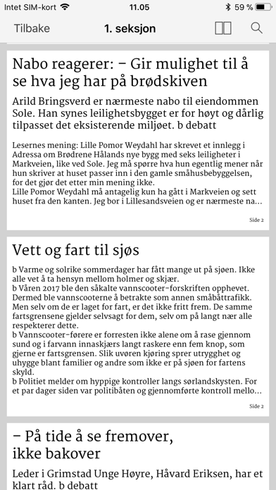 Capturas de pantalla de Grimstad Adressetidende eAvis