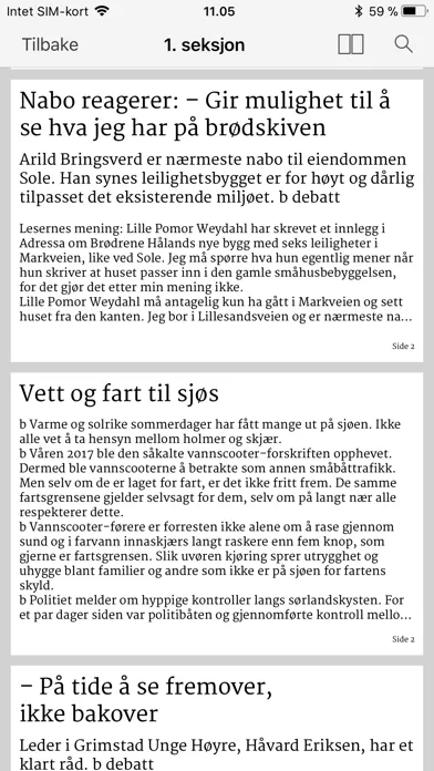 Screenshot di Grimstad Adressetidende eAvis