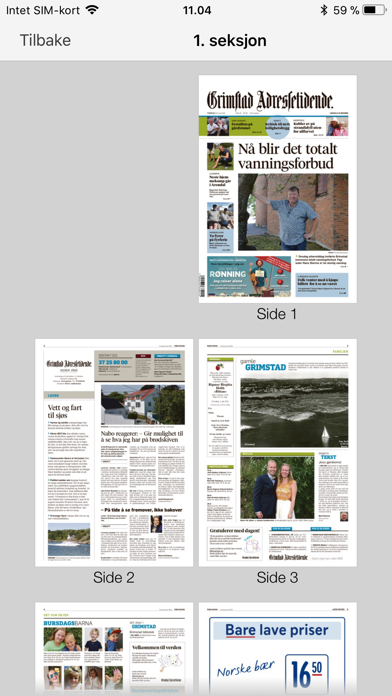 Capturas de pantalla de Grimstad Adressetidende eAvis