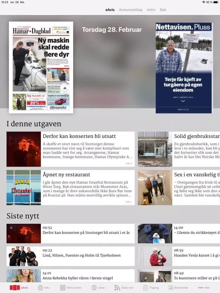 Hamar Dagblad eAvis iPad  スクリーンショット