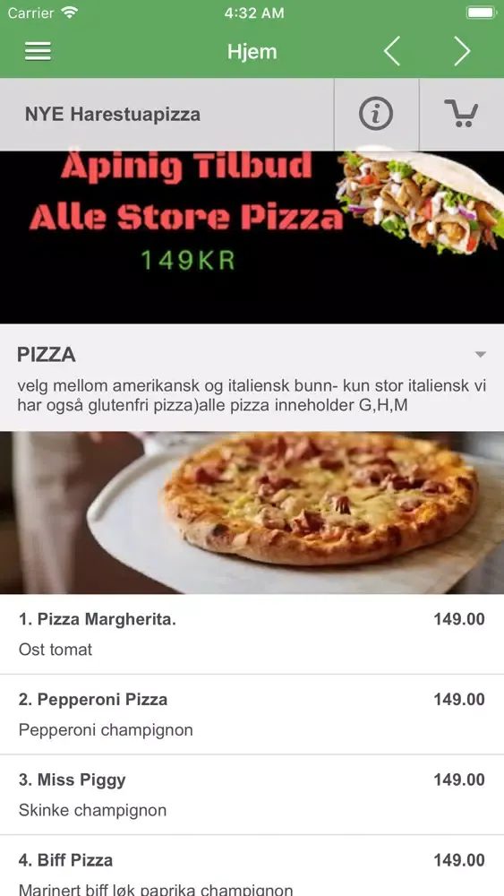 Capturas de pantalla de Nye harestuapizza