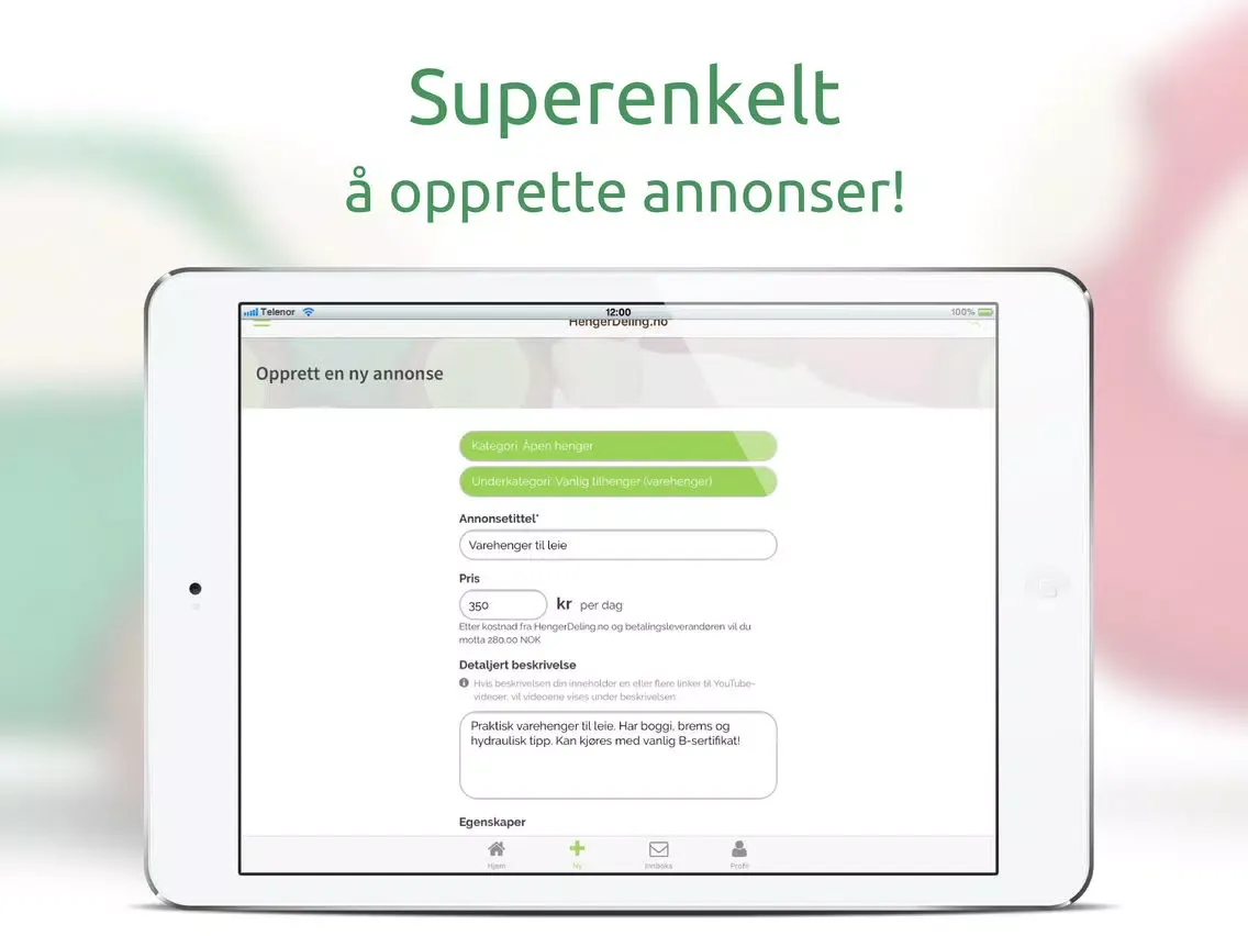 HengerDeling.no - Hengere i hele Norge iPad  스크린샷