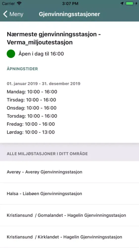 Tangkapan layar NIR Tømmekalender