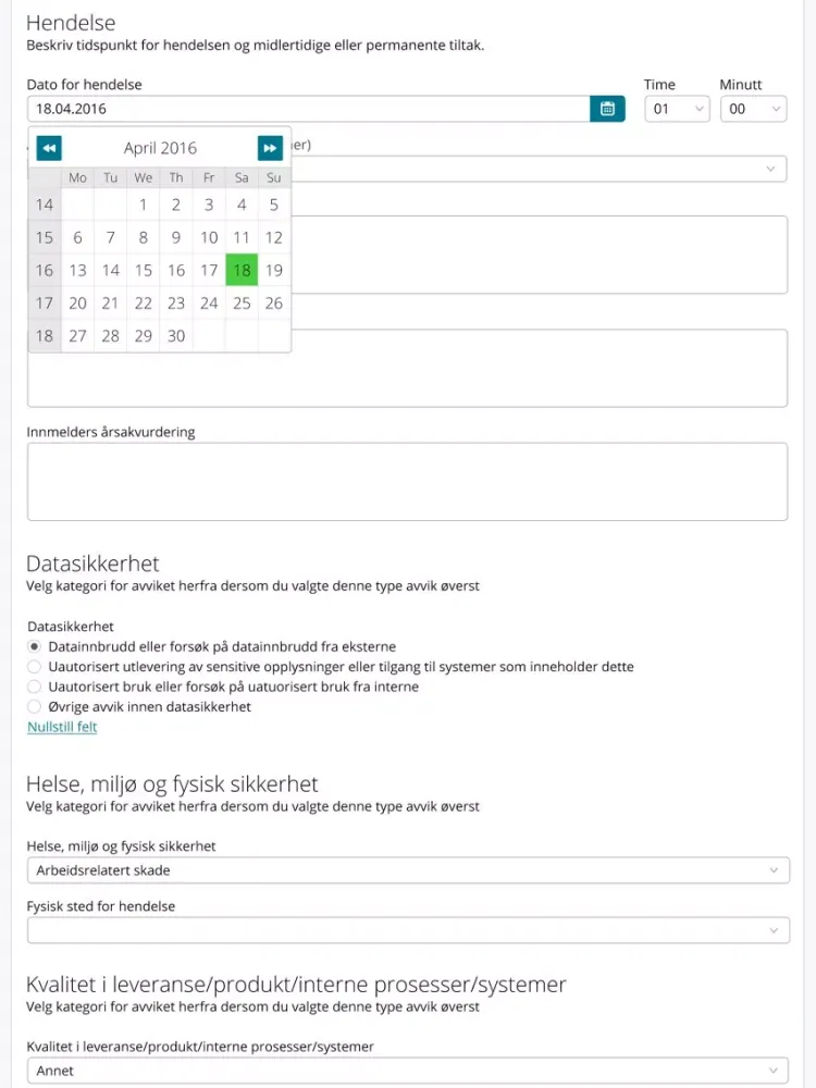 Avvik iPad  Screenshots