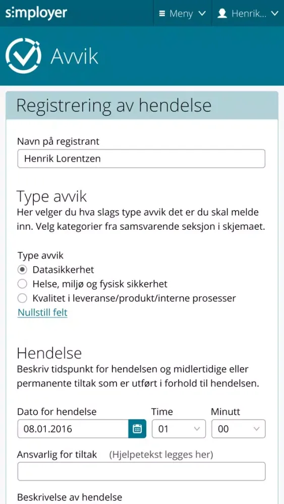 Avvik Screenshots