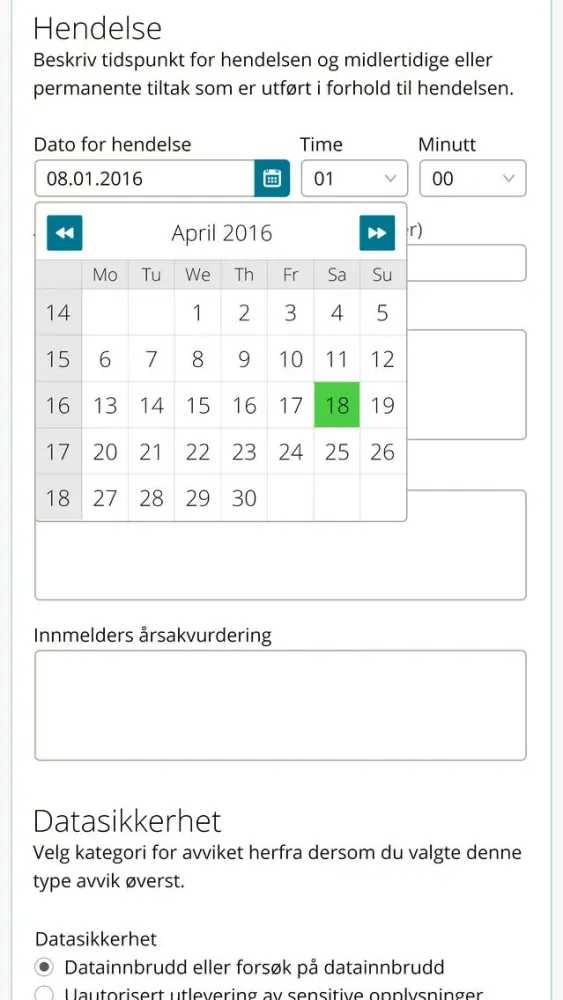 Avvik Screenshots