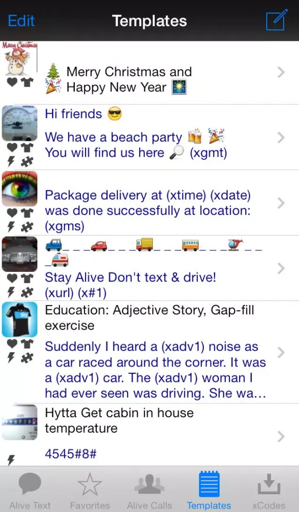 Alive Text Templates SMS Email Groups Screenshots