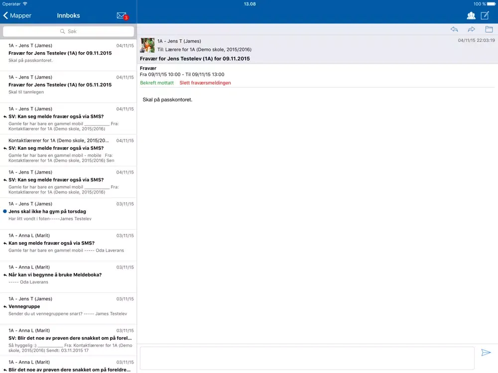 Meldeboka ansatt for Trondheim iPad  سکرین شاٹس