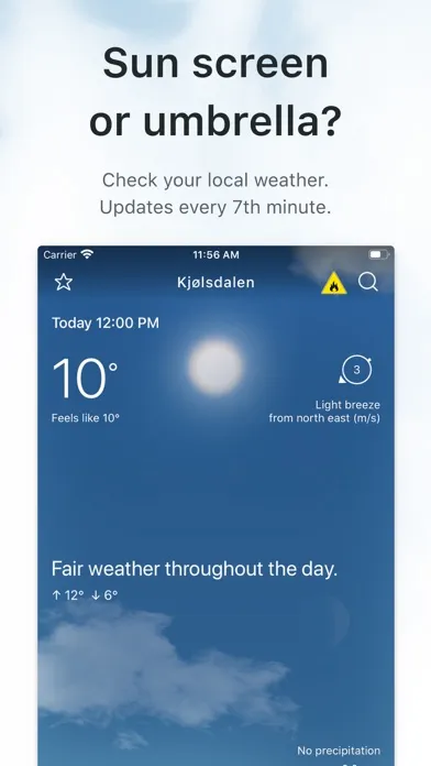 Capturas de pantalla de Yr.no