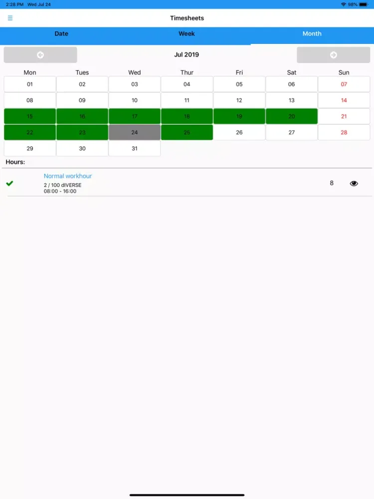 OCS HR Timesheets iPad  स्क्रीनशॉट