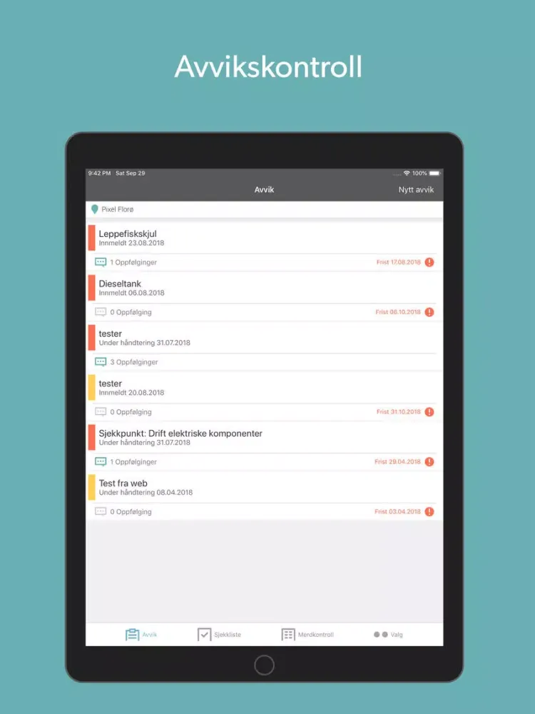 Ảnh chụp màn hình của InControl Havbruk iPad 