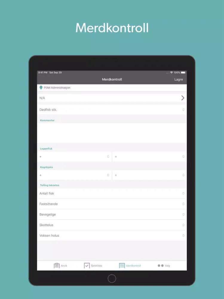 Ảnh chụp màn hình của InControl Havbruk iPad 