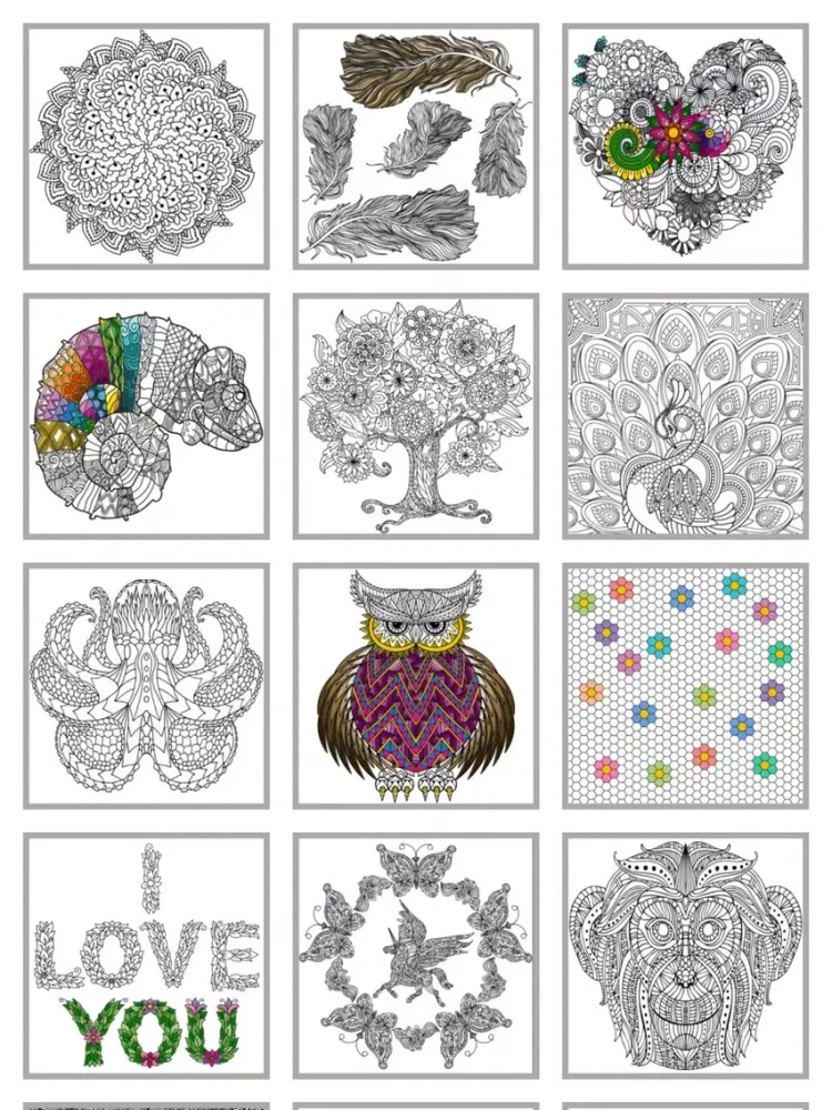 Mindfulness coloring - Anti-stress art therapy for adults (Book 5) iPad  Screenshots