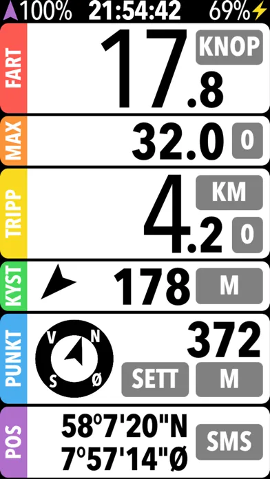 Knop - Dashboard for båt Screenshots