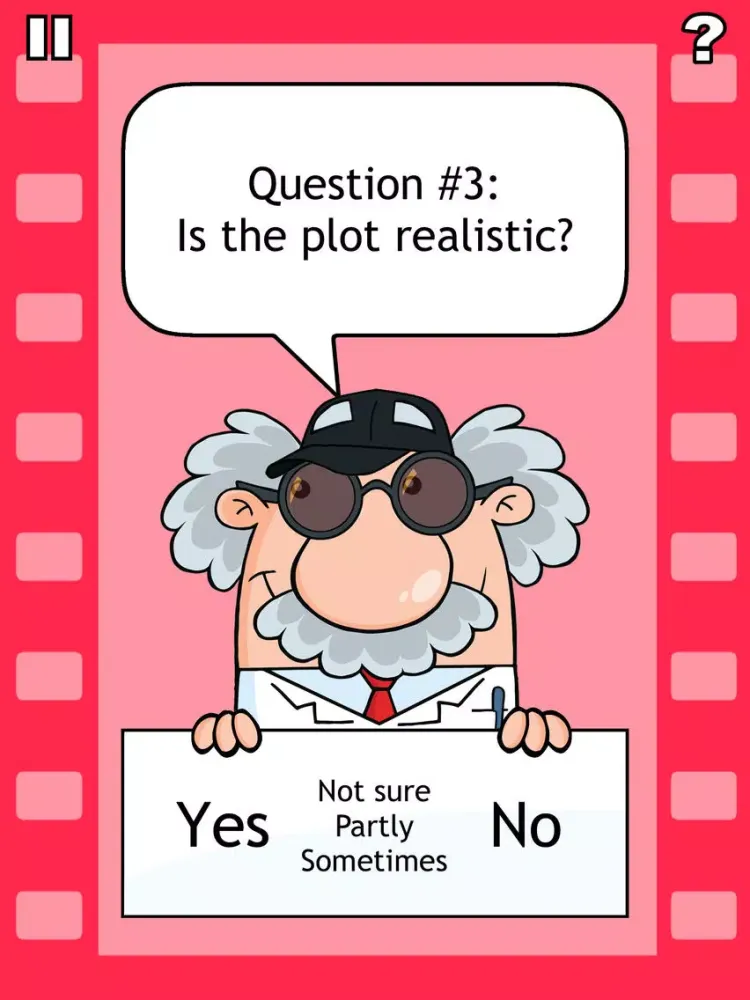 Director Q - Movie themed 20 questions artificial intelligence mind reading game iPad  스크린샷