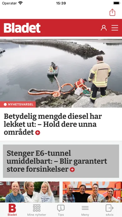 Screenshot di Bladet Nyheter