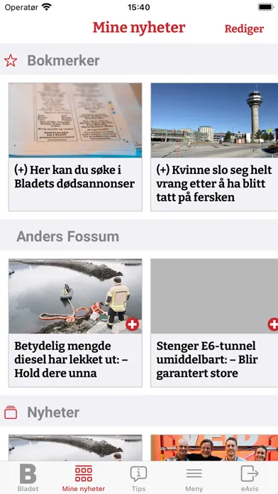 Screenshot di Bladet Nyheter