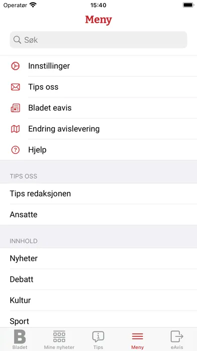 Screenshot di Bladet Nyheter