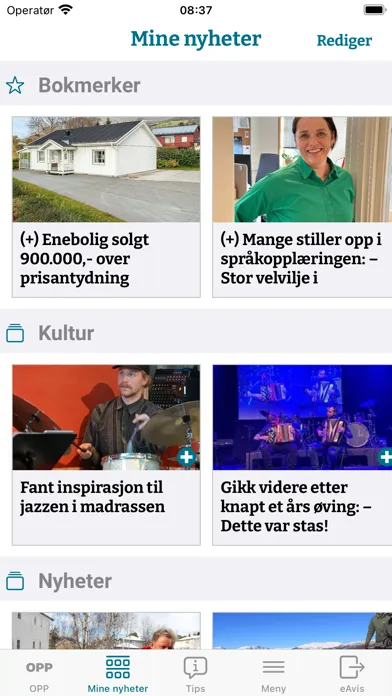 ภาพหน้าจอของ OPP Nyheter