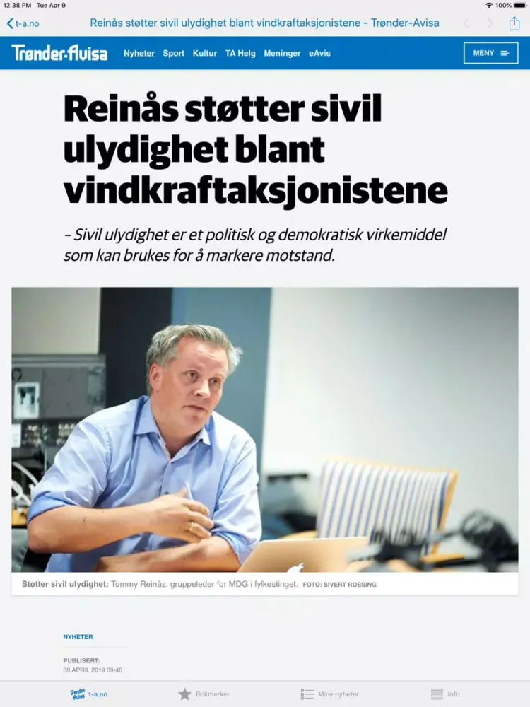 Capturas de tela do Trønder-Avisa Nyheter iPad 