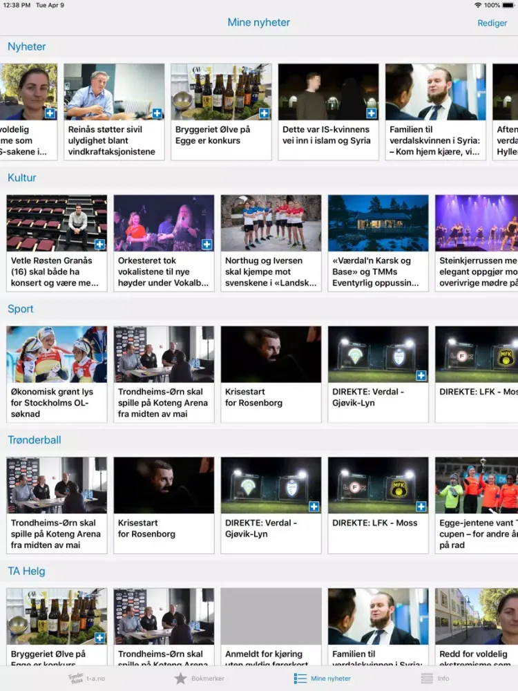 Capturas de tela do Trønder-Avisa Nyheter iPad 