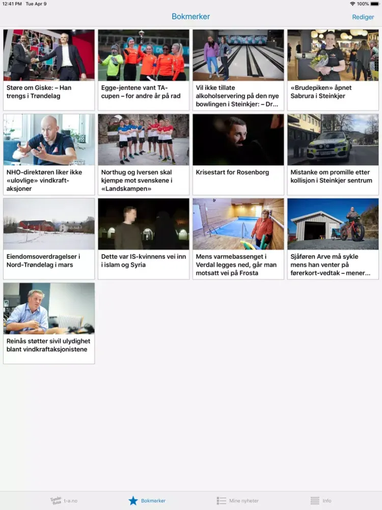 Capturas de tela do Trønder-Avisa Nyheter iPad 