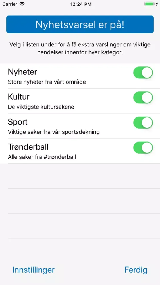 Capturas de tela do Trønder-Avisa Nyheter