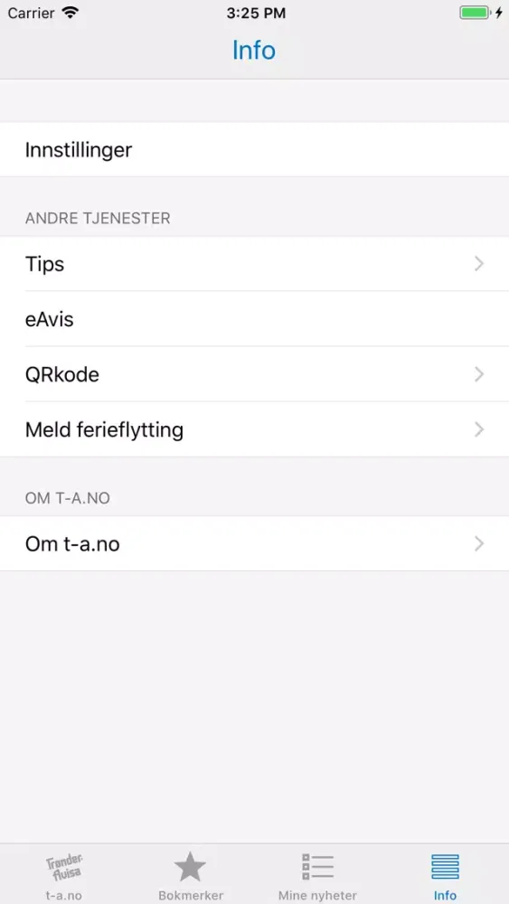 Capturas de tela do Trønder-Avisa Nyheter