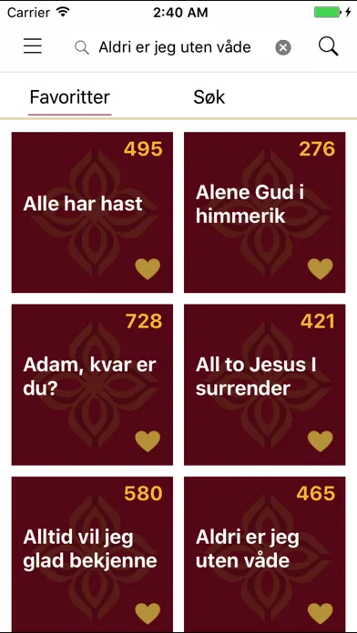 Screenshot di Norsk salmebok