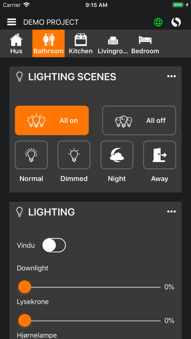 Sensio Smart Home Screenshots