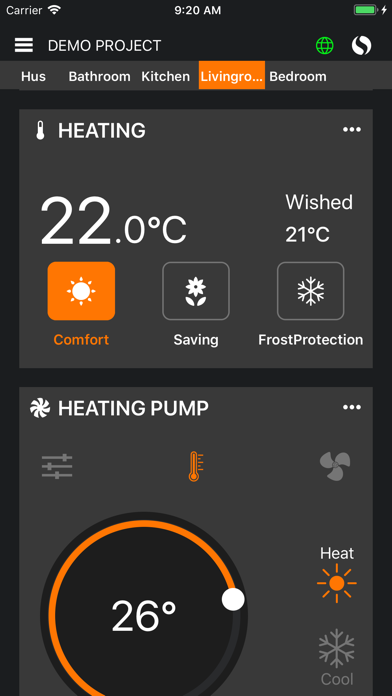 Sensio Smart Home Screenshots
