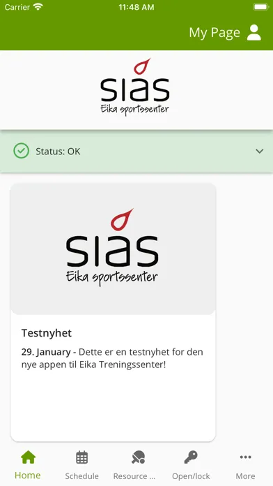 Tangkapan skrin Eika Sportssenter