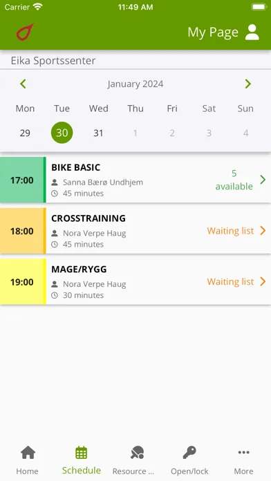 Tangkapan skrin Eika Sportssenter