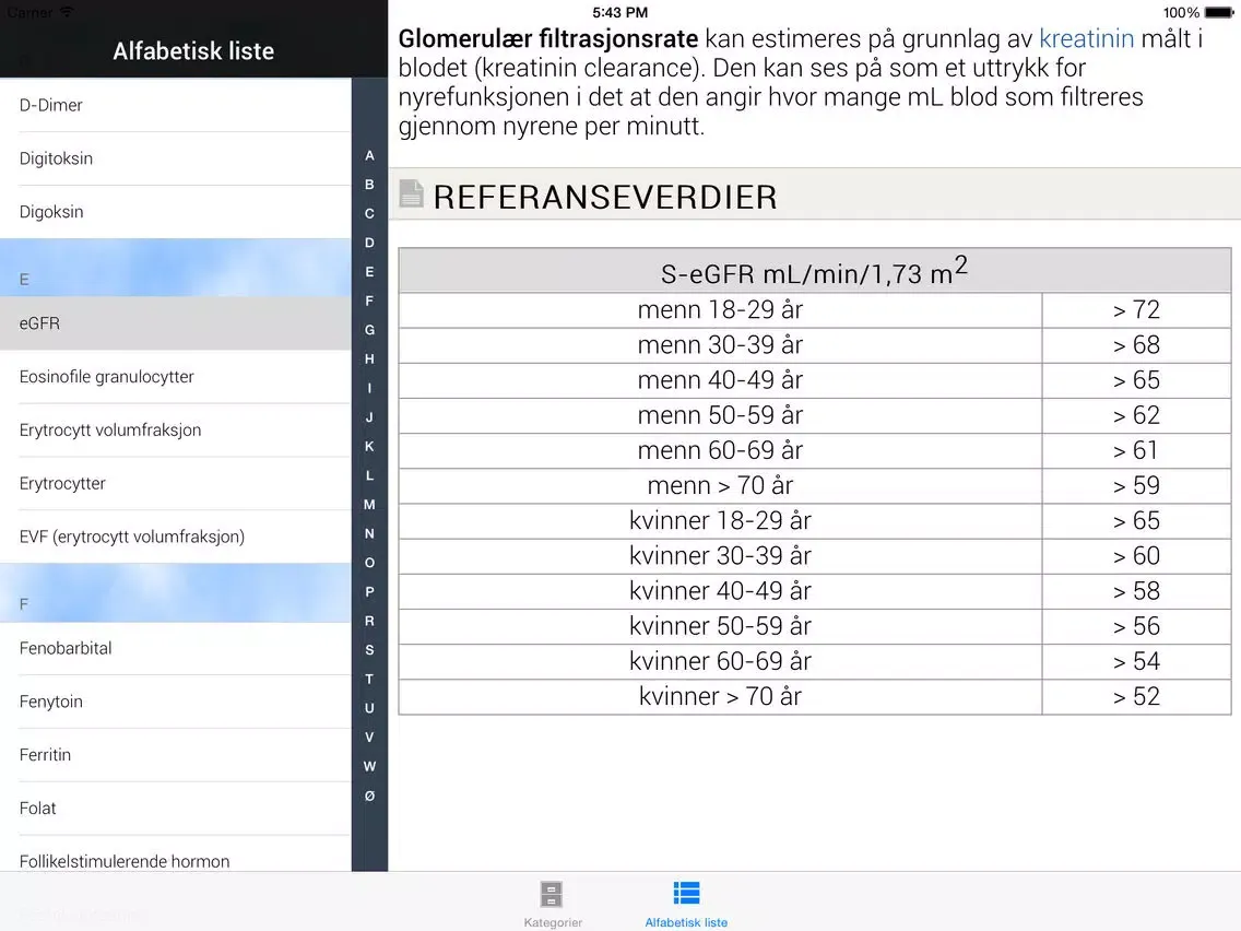 Blodprøver iPad  Screenshots