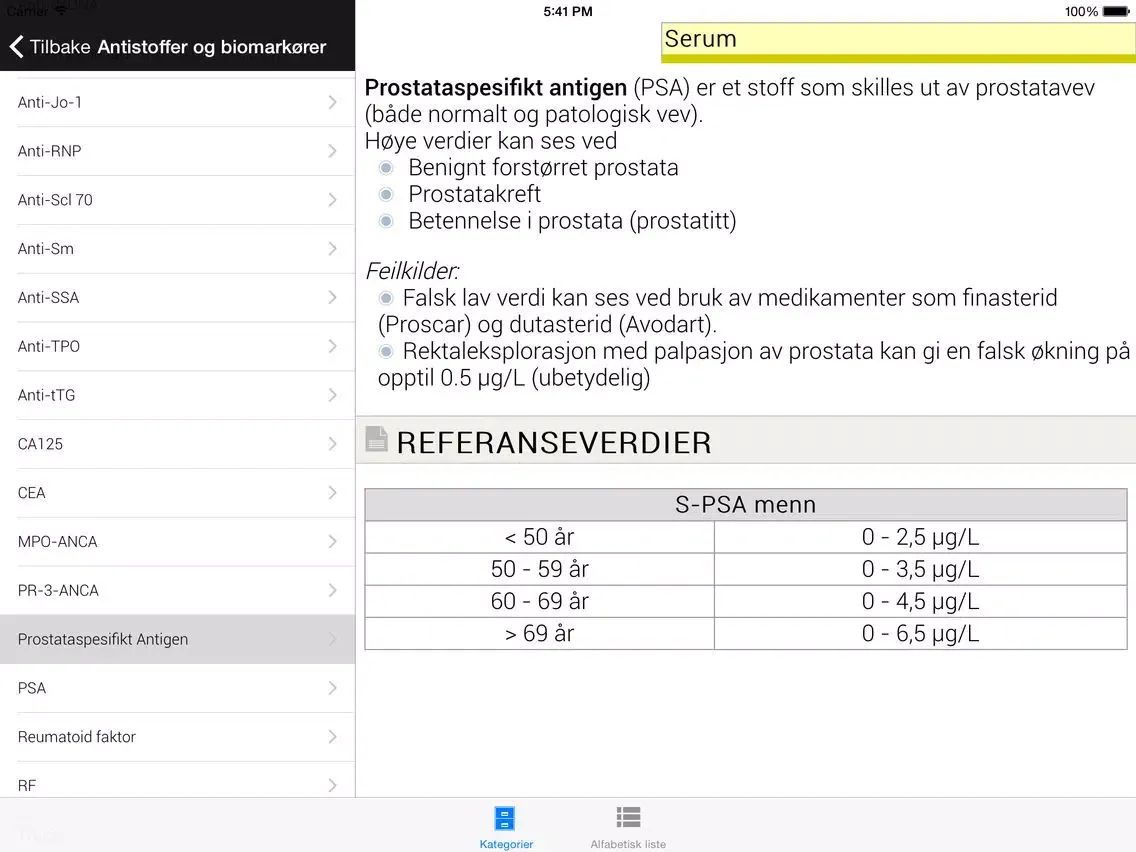 Blodprøver iPad  Screenshots
