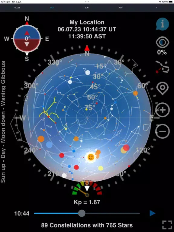 ภาพหน้าจอของ Aurora Forecast Rocketeer iPad 