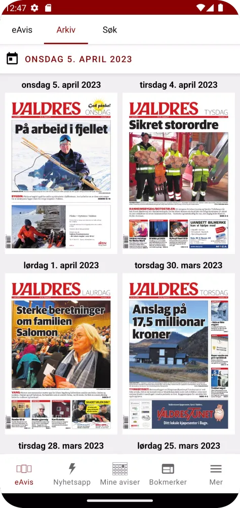 Avisa Valdres eAvis Screenshots