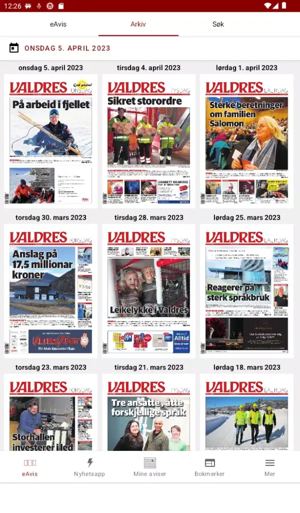 Avisa Valdres eAvis Screenshots