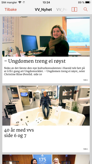 Capturas de tela do Vikebladet Vestposten eAvis