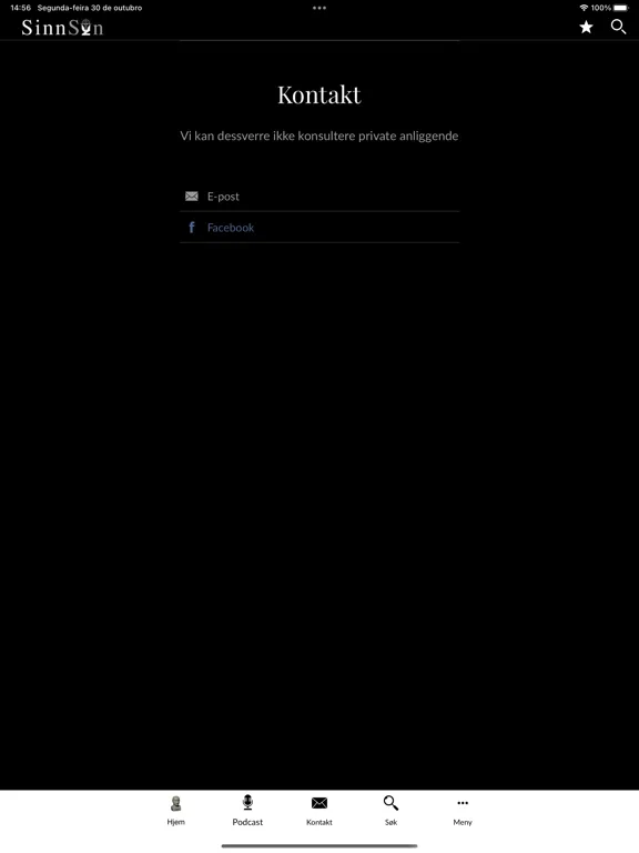 ภาพหน้าจอของ SinnSyn Bedrift iPad 