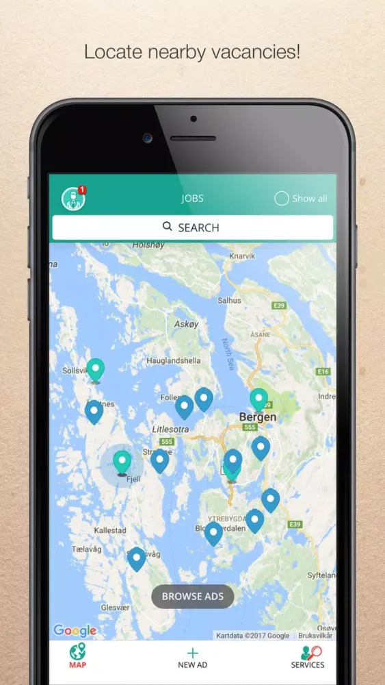 Скриншоты WRK4ME - locate jobs near YOU!