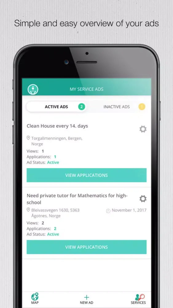 Скриншоты WRK4ME - locate jobs near YOU!